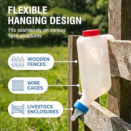 800ml Lamb Feeding Bottle Thickened Goat Feeder Hang Upside Down for Lamb | Convenient Hanging Design，Clear Scale Markings，High-quality silicone pacifiers—gentle, bite-resistant, and long-lasting