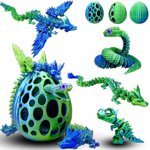 5 Pcs，12" 3D Printed Dragon Eggs,Dinosaur Egg,Crystal Dragon Toys,Snake Eggs, Animals,Fidget Toy,Desk Executive Toy，Easter Eggs Basket Stuffers,Toys for Boys Kids Teen 5-7 4-6 8-12 - color: Oo-01