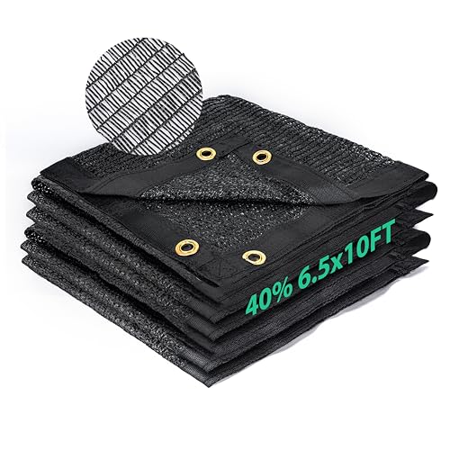 Kesfitt 40% Shade Cloth 6.5x10 ft, Breathable HDPE Mesh Sun Shade Tarp for Garden & Greenhouse, UV Resistant Outdoor Shade Fabric with Copper Grommets for Plants, Patio, Yard - size: 6.5frx10ft, style: 40% Shading Rate