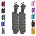 Majestic Ally Pack of 2 Solid Poly Lead Rope for Horses & Livestock – 10 Foot Long and 5/8 inch Thick - Replaceable Heavy-Duty Bolt Snap – Handmade – Soft, Broken in Feel (Dark Gray) - color: Dark Gray