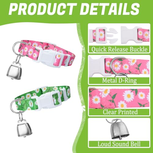 5 Pack Floral Goat Collars Adjustable Grazing Collar with Copper Bells | Anti-Lost Loud Bronze Bell for Farm Animals Sheep Cows Goats Accessories - color: 5 Pack