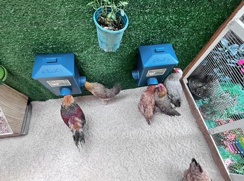 Chicken Feeder, Hanging Automatic Chick Feeders, Chicken Coop Accessories(52 Pounds / 2 Pcs) - color: Midnight Blue