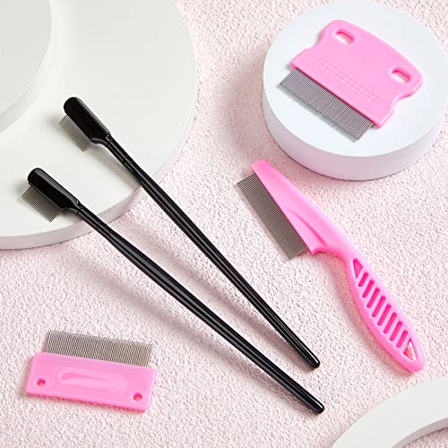 5 Pieces Dog Eye Combs Tear Stain Remover Combs Pet Grooming Comb for Small Dogs Gently Removing Eye Mucus and Crust (Pink, Black) - color: Pink, Black