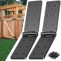 Heavy Duty Gate Hinges 270° Adjustable, 2-Pack for Wood Fence Barn Door | Double layer folding butt hinges, screws included, heavy duty steel, for wood fence barn gate - color: 2 pack Black