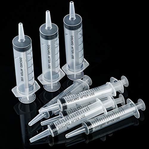 Boao 10 Pack Plastic Syringes Without Needle Epoxy Resin 20 ml,60 ml | Measuring Syringe for Precise Measuring, Epoxy Applicator in Resin Crafts Labs Pet Feeding Oil Glue liquid Dispensing - size: 20 ML, 60 ML