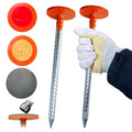 Rebar Survey Marker Stakes, 12 Inch Long - 1.35 LB Heavy Duty, Hi-Vis Orange (2 Pack) Building line Marker Posts are Suitable for Paving Stones, Gardens, Lawn Edges, and Weed barriers