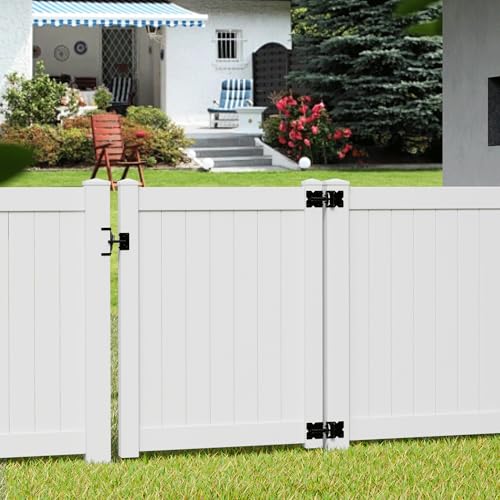 Heavy Duty Self-Closing Gate Hinge and Self-Locking Latch Hardware Kit | Stainless Steel Automatic Gate Hardware Kit for Wooden/Vinyl/PVC Fence Gate with Screws and Adjuster Tool, 2 Pack