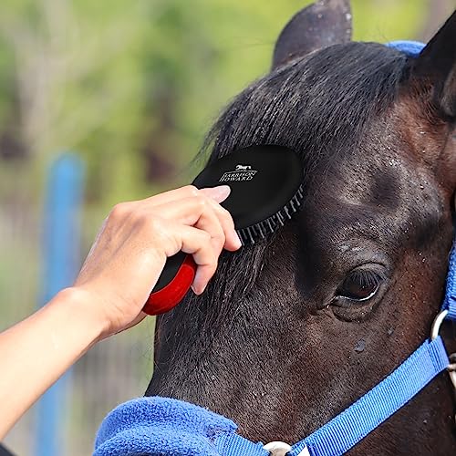 Harrison Howard Horse Mane and Tail Brush Horse Professional Grooming Brush Equestrian Detangler Non-Slip Brush Red - color: Red