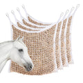 Slow Feed Hay Nets for Horses, Large Capacity Hay Bags, 4 Pack | 35 x 31 in, includes 8 carabiners,white, heavy duty, hay feeder for horses and goats, easy to hang in stalls and trailers - size: 4PCS-White