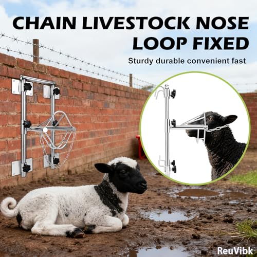 Sturdy Goat Sheep Stand, Livestock Trimming Goat Stand Adjustable Height 304 Stainless Steel Shearing Stand Portable Sheep Head Fixture, for Goat/Sheep Milking, Shearing & Trimming Stands