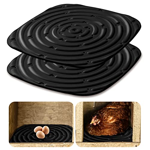 4PCS Chicken Nesting Box Pads, Washable Nesting Pads for Chicken Coop Bedding Nest Box Liners (Black) - color: Black