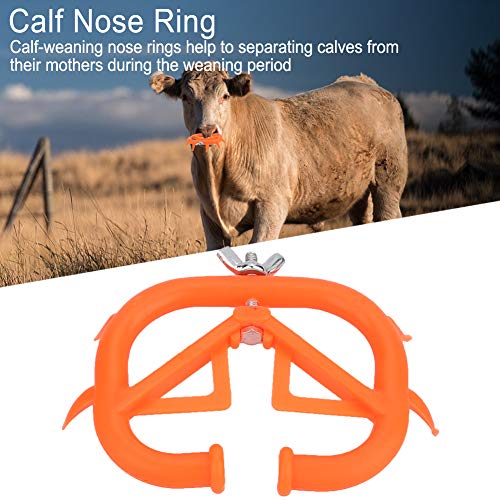 5PCS Cow Nose Ring Farm Livestock Animal Weaner Red Plastic Calf Weaning Nose Rings Spiked Preventing Milk Suckling Farm Livestock Equipment