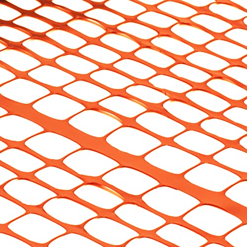 Sunnyglade 4X100 Ft Outdoor Snow Fence Plastic Temporary Fence Orange | Snow Fence Temporary Garden Safety Netting for Poultry,Rabbits, Chicken, Dogs