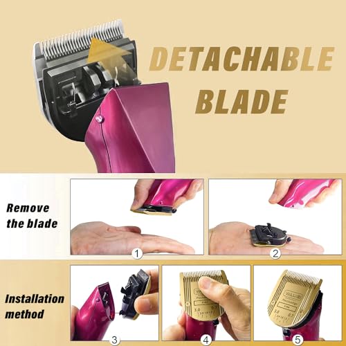 [2 Pack] 5-in-1 Replacement Clipper Blade, Detachable & Adjustable Dog Grooming Blade Compatible with Wahl Arco, Bravura, Chromado, Creativa, Figura, Motion & SuperGroom (Gold) - color: Gold, size: 2 Pack
