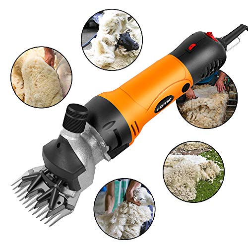 BEETRO 500W Electric Professional Sheep Shears, Animal Grooming Clippers for Sheep Alpacas Goats, 6 Speeds Heavy Duty Farm Livestock Haircut, with Extra Two Sets of Blades - size: Three sets of blade