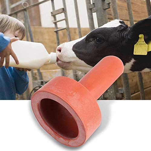 HEEPDD 5Pcs Farm Animal Feeding Bottle Nipple,4.2in Length Rubber Snap On | Small Animal Milk Drink Pacifier Calf Nipple Livestock Feeding Nursing Watering Supplies,Diameter 2.4in