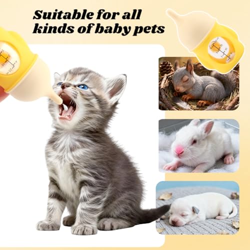 20ml Pet Feeder Bottle Puppy Bottles for Nursing Animal Feeding Bottles Kitten Bottle for Nursing Dog Cat Milk Feeding Bottl e (Color:Yellow)