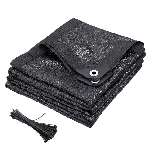 8x10 FT Shade Cloth for Garden, 90% Sun Shade Covers Black, UV Resistant Shade Tarps for Outdoors, Patios, Balcony, Plant, Chicken Coop, Dog Kennel - size: 8x10FT