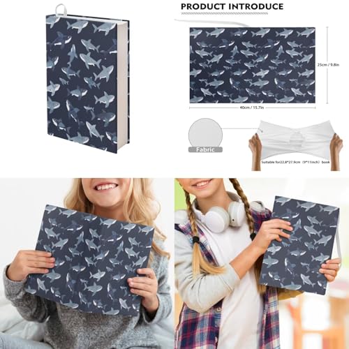 Upetstory 5 pcs/set Shark School Bag Girls Backpack and Lunch Box Pencil Case Boys Schoolbag Elementary Bookbag Kindergarten Preschool Water Bottle Sleev Book Cover Back to School Gift - color: Cool Shark
