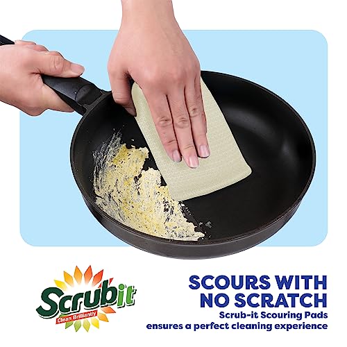 Multi-Purpose Scouring Pad by Scrub-It - Non-Scratch Cleaning Dobie Pads for Pots, Pans, Dishes, Utensils & Non-Stick Cookware - Sponge Scrubbers Use for Kitchen, Bathroom & More (6 Pack) - size: 6 Pack