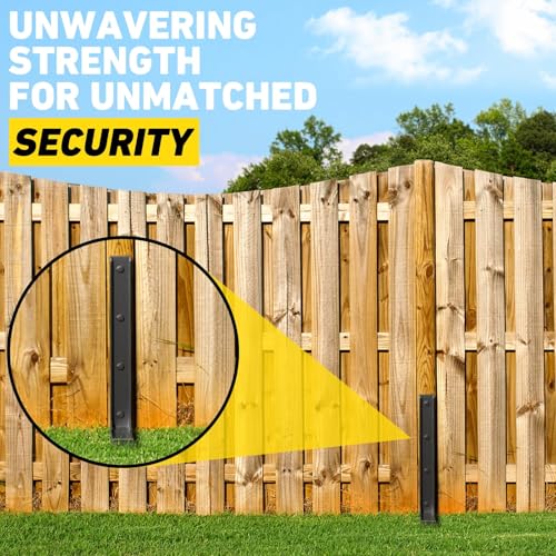 4PCS Fence Post Repair Kit, Heavy Duty Fence Post Repair Stakes, Anchor Ground Spike for Fix Broken Wooden Support - style: 4PCS