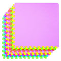 POCO DIVO 36-SQFT Giant Play Mat 9-Tile Excise Mat Easy Setup Solid EVA Foam Mat Multi-Color Interlocking Floor with 18-Border