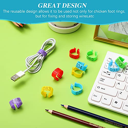 Patelai 100 Pieces 16 mm Chicken Leg Rings with 5 Colors Numbered Chicken Leg Bands Colorful Poultry Clip on Bands Ankle Rings for Ducks Chicks Guinea Pigeons Goose (Pack of 2) - size: 0.63 x 0.39 Inch (Pack of 2)