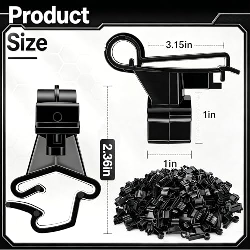 200 Pcs T-Post Poly Tape Insulator Large Snap T-Post Holding Electric Fence Insulator for Farm Fence (Black) - color: Black
