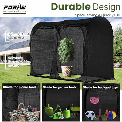 Large Tunnel 8.2'x4' Sunshade Cloth Gardening Net,Easy Set up 6FT Tall Crops Shade Net Cover, UV Resistant Plant 80% Sunblock Net for Vegetables,Fruits and Mini Flower Pot with Stakes and Carry - size: 8.2X4X6FT