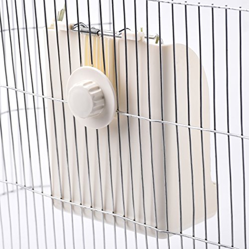 CalPalmy Hay Feeder for Rabbits, Guinea Pigs, and Chinchillas - Minimize Waste and Mess with 5.5" x 3.5" x 7.4" Hanging Alfalfa and Timothy Hay Dispenser - color: White, size: 5 1/2" x 3" x 7 3/8" (1-Pack)
