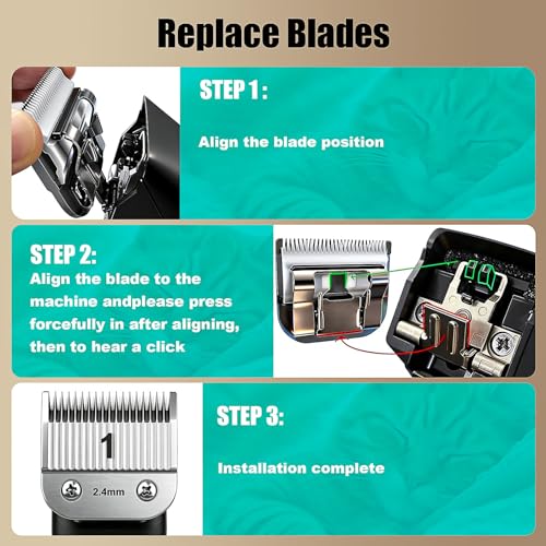 1# Replacement Ceramic Blades,Compatible with Oster 76,Andis AGC,Wahl KM10 | 2.4mm(3/32") Cutting Length,size 1 - color: Size 1