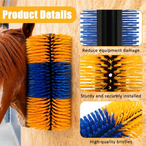 2 Pcs Livestock Scratching Brush, Goat Scratching Post with 8 Screws for Relieving Itching, Full Massage Grooming Brush for Cattle, Sheep, Horses, Pigs