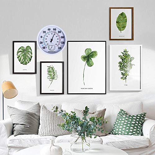 Indoor Outdoor Thermometer Hygrometer - Waterproof Hanging Wall Thermometer Decorative Outdoor Thermometer Large Numbers, No Battery Needed Outdoor Thermometers for Patio - color: White 10", size: 10 Inch