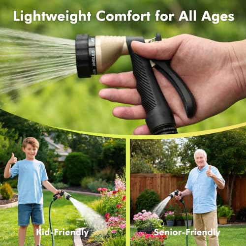 RESTMO Garden Hose Nozzle Heavy Duty, Hose Spray Nozzle for Garden Hose | Zinc Alloy, 6 Adjustable Watering Patterns, Leakproof, Anti-slip, ldeal for Watering Plants, Washing Cars & Pets, Black - color: Black