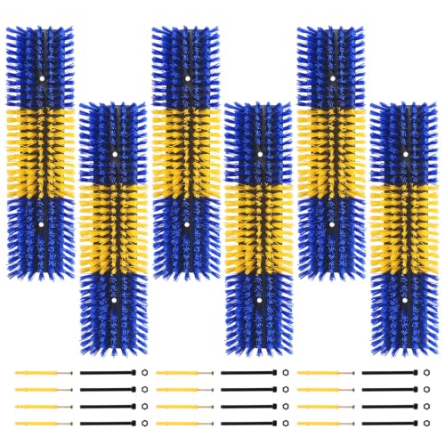 Livestock Scratch Brush for Cattle, Horses, Goats, Cow, Durable Scratching Brush, Massage Grooming Tool for Healthy Coat, Relieves Itching, Easy Install on Fence Posts(6pcs, Yellow) - color: Yellow, size: 6Pcs