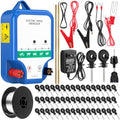 Electric Fence Kit, 8 Mile 12kV 2J Electric Fence Charger AC/DC Powered with 50 Insulators, Socket Tool, 250ft Aluminum Wire for Livestock Control(Classic Ver.,Blue) - style: Classic Ver