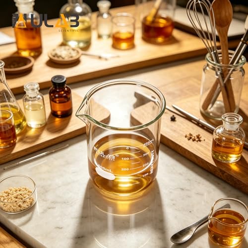 ULAB Scientific Glass Beaker Set, Vol. 300ml, 3.3 Borosilicate Griffin Low Form with Printed Graduation, Pack of 6, UBG1023 - style: 6pcs of Vol.300ml, Low form
