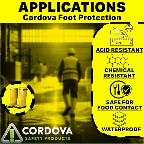 Cordova Safety Products mens Over-the-shoe Heavy Duty With Ribbed Soles, Top Strap and Buckle Adjustment Cordova Safety Products Over the Shoe Style Rubber Boots Slush Bootss for Construction Manufactur, Size 10, Size 10 US - size: 10
