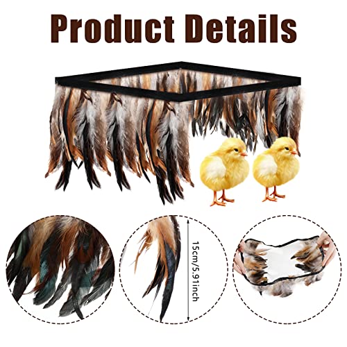 Jutom 4 Pieces Comfort Feathers for Chick Brooder 12 x 12 Inch Chick Brooder Heating Plate Feathers Skirt Chicken Brooder Box Supplies Baby Chicken Coop Warmer Poultry Incubator Heater Plate