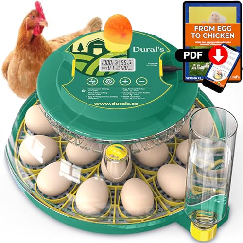 Dural's DX5® | Professional 18 Egg Incubator with Automatic Turning & Humidity Control | FCC Certified Egg Incubator | for Chicken, Quail, Duck Eggs | Precise Temperature | Easy to Clean (18 Eggs)