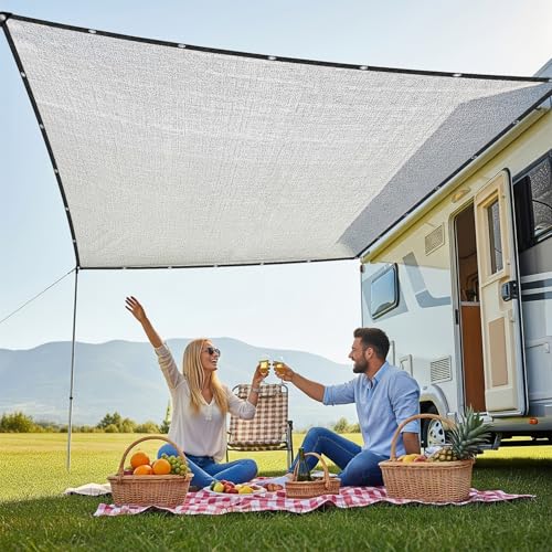 SUNNY GUARD 99% Aluminum Sun Shade Cloth, 8x8FT Heat Reflective Tarp | Reflective Aluminum Shade Cloth Blocks 99% Sunlight, Reduces Heat Buildup, and Keeps Gardens, Greenhouses and Cars Cooler - color: Sliver-99% Shade, size: 8x8FT