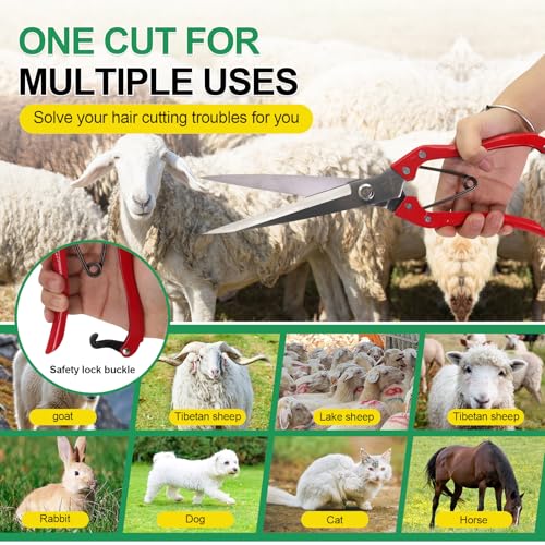 Manual Wool Shearing Shear Stainless Steel Trimming Scissor Long blades Multifunctional garden shears Craft Scissors with spring Red