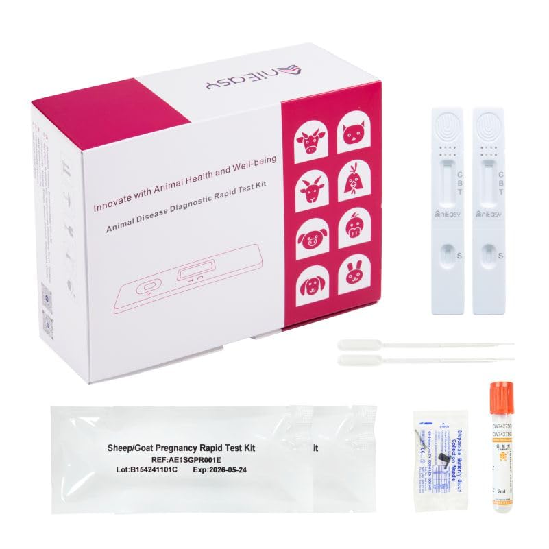 [10 Pack] Sheep/Goat Pregnancy Rapid Test Kit: All-in-One Solution for Early Detection at Home or Farm