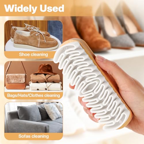 2 Pcs Suede Shoe Brush Nubuck Leather Cleaner Shoes Shine Dauber Crepe Applicators Set(2 Suede Brushes) - style: 2 Suede Brushes