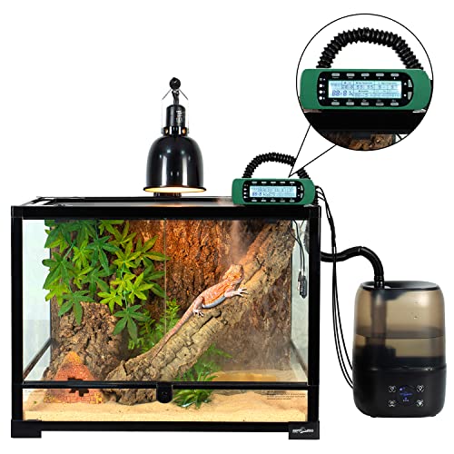 REPTI ZOO Reptile Digital Thermometer Hygrometer Controller for Tank Terrarium - Waterproof Reptile Timer with Thermostat Controller Lighting Timer - color: Thermometer Hygrometer Controller