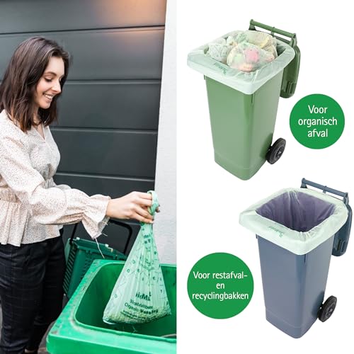 bioMat 8 Gallon Compostable Food Scrap Bags, 20 Count | BPI, CMA and OK Compost HOME certified, Meets the ASTM D6400 Standard, Medium Flat Top Waste Bags for Kitchen Food Waste Bin - size: 10 Count (Pack of 2), style: 8 Gallon