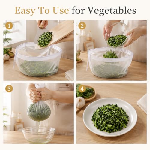 5 Pack 200 Mesh Fine Mesh Strainer, Cheese Cloth Bags for Straining | Bowl-Shaped Nut Milk Bags, Reusable Nylon Cheese Cloth Filter Bag for Nutmilk Juices Cold Brew Tea Coffee Juice Soy
