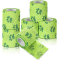 Geiserailie 6 Rolls No Chew Bandage for Dogs Self Adhesive Non-Woven Bitter Bandage Wrap for Dogs' Legs Paws Wounds Cats Animal, Green(2 Inches X 5 yd) - size: 2 Inches X 5 Yd