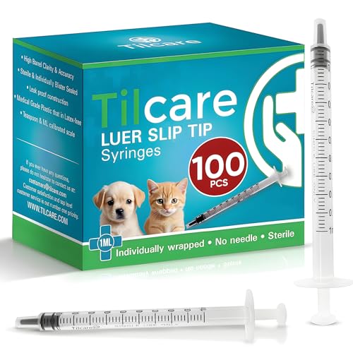 Quick-Delivery 1 ML Oral Syringe for Liquid Medicine: 50-Pack Pet Syringe | Individually Blister-Sealed Medicine Dropper Syringes | Leak-Free 1mL Cat Medicine Syringe | Durable Oral Syringe for Dogs - style: 1mL