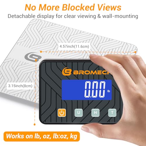 440lb Shipping Scale Heavy Duty Postal Scale with Separate Display | Type-C Charging, Hold & Tare | Avoid Overpaying Postage for USPS, UPS, FedEx | Small Business & Warehouse